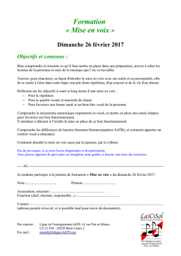 Formation &laquo; Mise en voix - Chant Choral en Finist&egrave;re