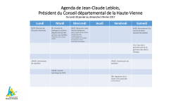 Agenda de Jean-Claude Leblois, Président du Conseil