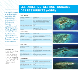 les aires de gestion durable des ressources (agdr)