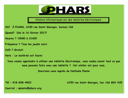&Agrave; PHARS, 6150 rue Saint-Georges, bureau 166 Quand? D&egrave;s le 16