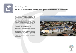 Num. 5 Installation photovoltaïque de la laiterie Biedermann