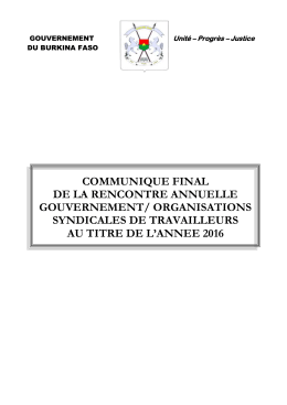 organisations syndicales de travailleurs au titre de l