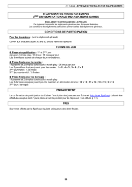 3eme division nationale mid-amateurs dames conditions de