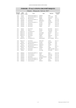 Horaires - Cercle de l`Aviron de Chalon