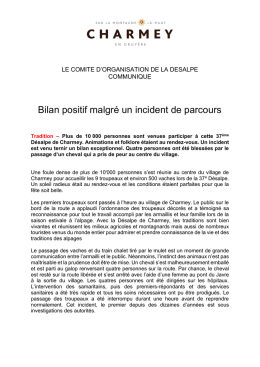 BILAN 2016 Désalpe