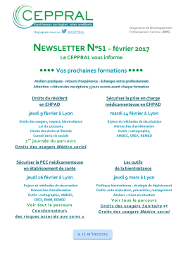 NEWSLETTER N°51 – février 2017