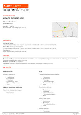 csapa de brioude - Drogues Info Service