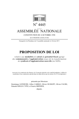 proposition de loi - Assemblée nationale