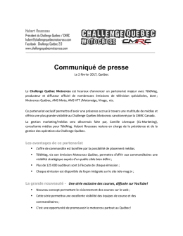 Communiqu&eacute; de presse