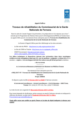 Travaux de réhabilitation du Commissariat de la Garde Nationale de