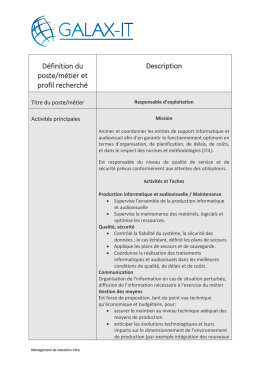 Responsable d`exploitation - galax-it
