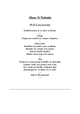 Menu St valentin