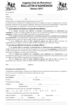 t&eacute;l&eacute;charger le bulletin d`adh&eacute;sion saison 2017