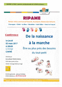 De la naissance &agrave; la marche