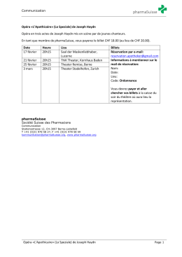 Dates - pharmaSuisse