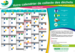 Votre cal endrier de collecte de s déchets