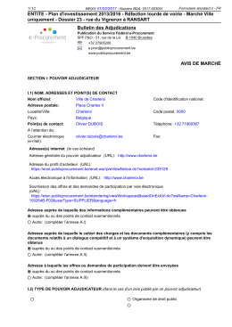 ENTITE - Plan d`investissement 2013/2016