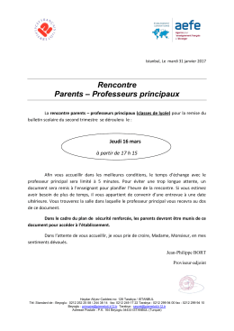 Rencontre Parents – Professeurs principaux