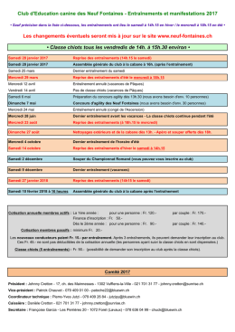 Entraînements et manifestations 2017 Les - Neuf