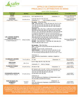 Appels de candidatures : publication du 3 février 2017
