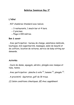 (1) Selon conditions climatiques. (&euro;) Avec suppl&eacute;ment.