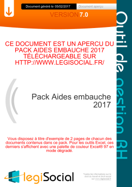 Pack Aides embauche 2017