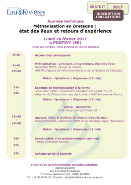 Voir le programme. - Eau et rivières de Bretagne