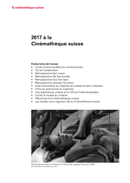 2017 &agrave; la Cin&eacute;math&egrave;que suisse