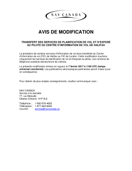FIC de Halifax &ndash; Transfert des services de planification