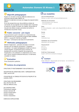 Automates Siemens S5 Niveau 1