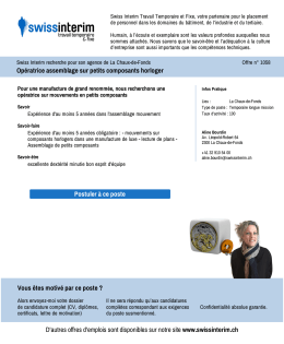 Opératrice assemblage sur petits composants horloger