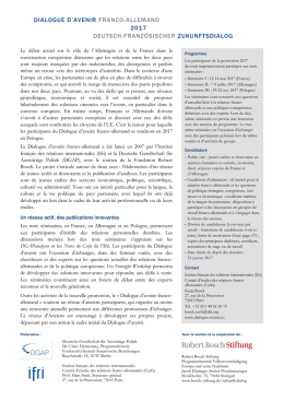 Appel &agrave; candidatures - Dialogue d`avenir franco