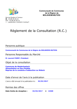 Règlement de consultation