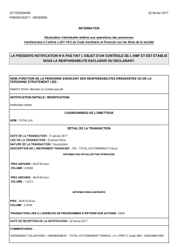 la presente notification n`a pas fait l`objet d`un controle de l`amf et est