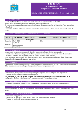 Règlement expositions d`artistes 2017