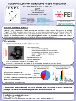 S.E.M.P.A Scanning Electron Microscope Philips Association Adresse :