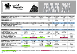 Calendrier - cinema