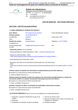 Etude de l`aménagement de quais de la Sambre dans la traversée