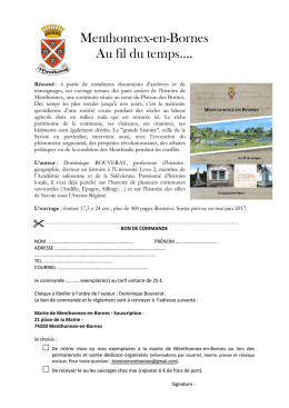Formulaire de souscription - Menthonnex-en