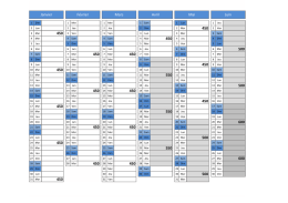 Tarifs et disponibilités 2017
