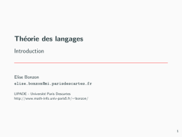 Th&eacute;orie des langages