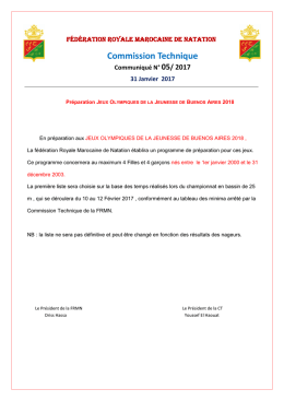 Communiqu&eacute; 05/2017