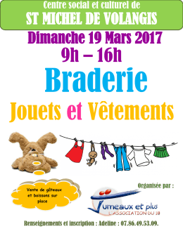 Affiche Braderie Mars 2017 - association jumeaux bourges st michel