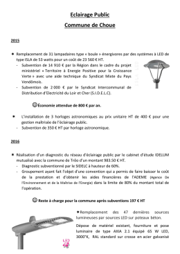Eclairage Public Commune de Choue