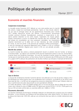 Politique de placement - Banque Cantonale du Jura