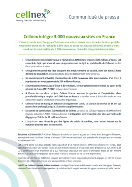 Cellnex int&egrave;gre 3.000 nouveaux sites en France