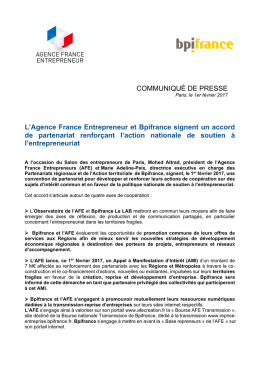 COMMUNIQUÉ DE PRESSE L`Agence France