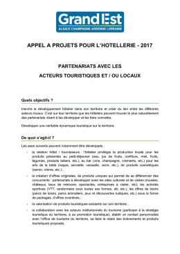 Fiche partenariats acteurs territoire