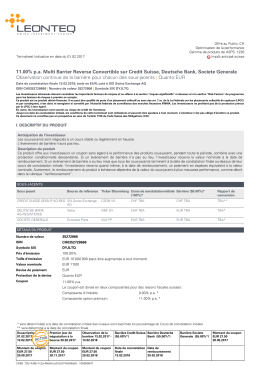 11.00% pa Multi Barrier Reverse Convertible sur Credit