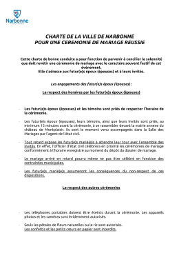charte de la ville de narbonne pour une ceremonie de mariage reussie